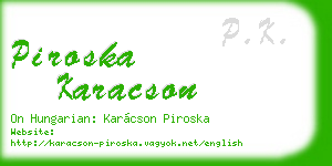 piroska karacson business card