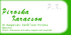 piroska karacson business card